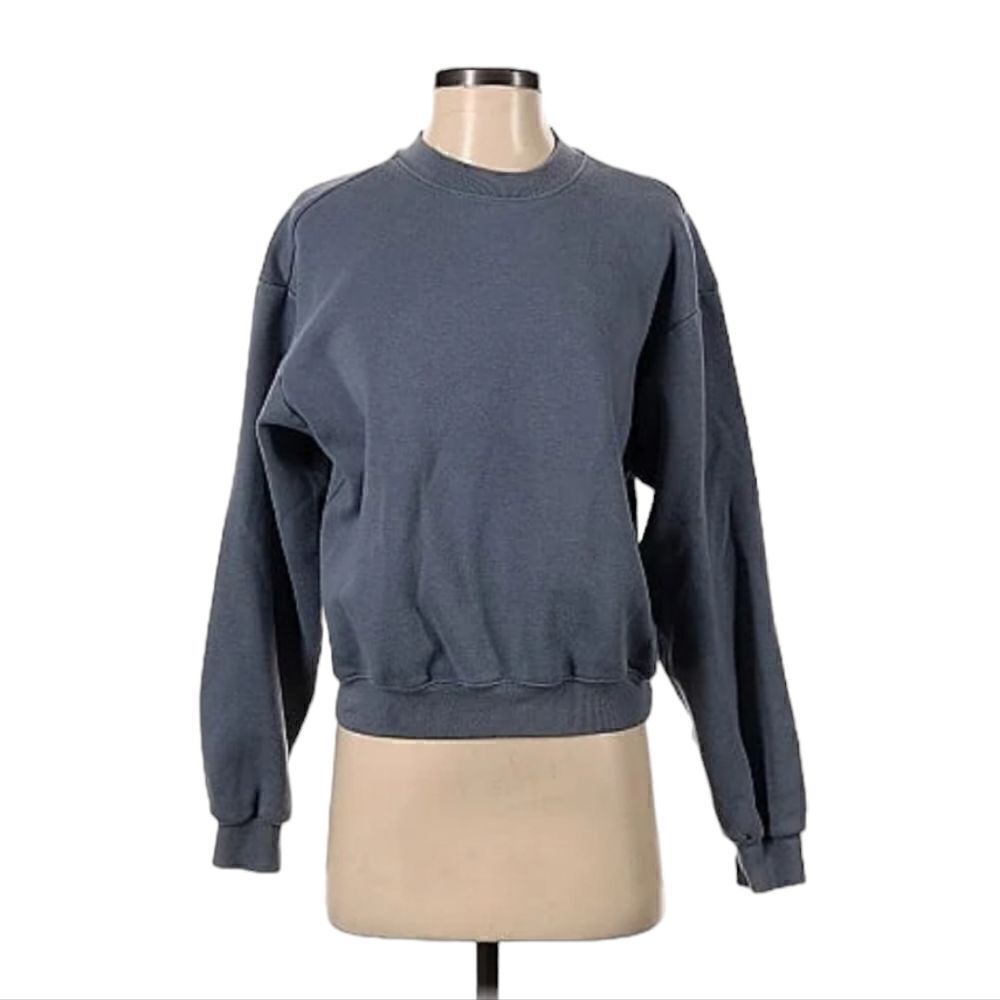 Skims Cotton Fleece Blue Classic Crewneck Small